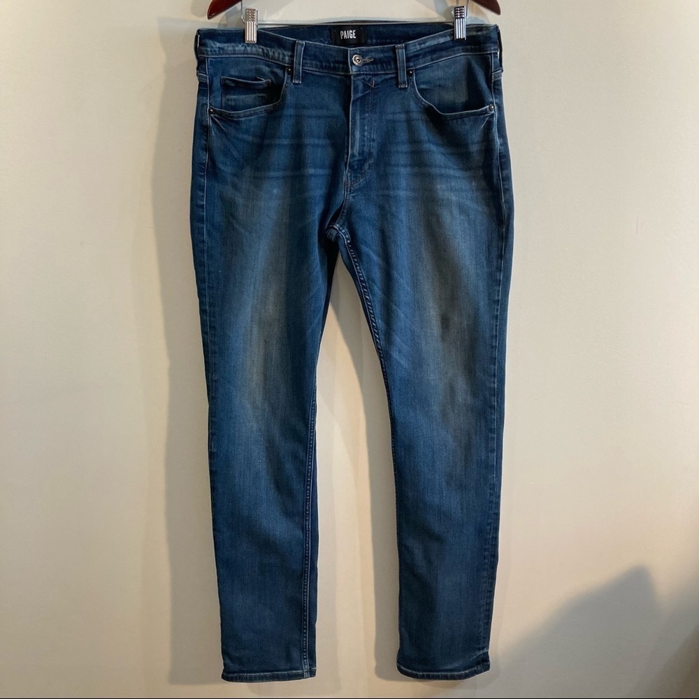 PAIGE Sz 36 Federal Slim Leg Dark Wash Jeans